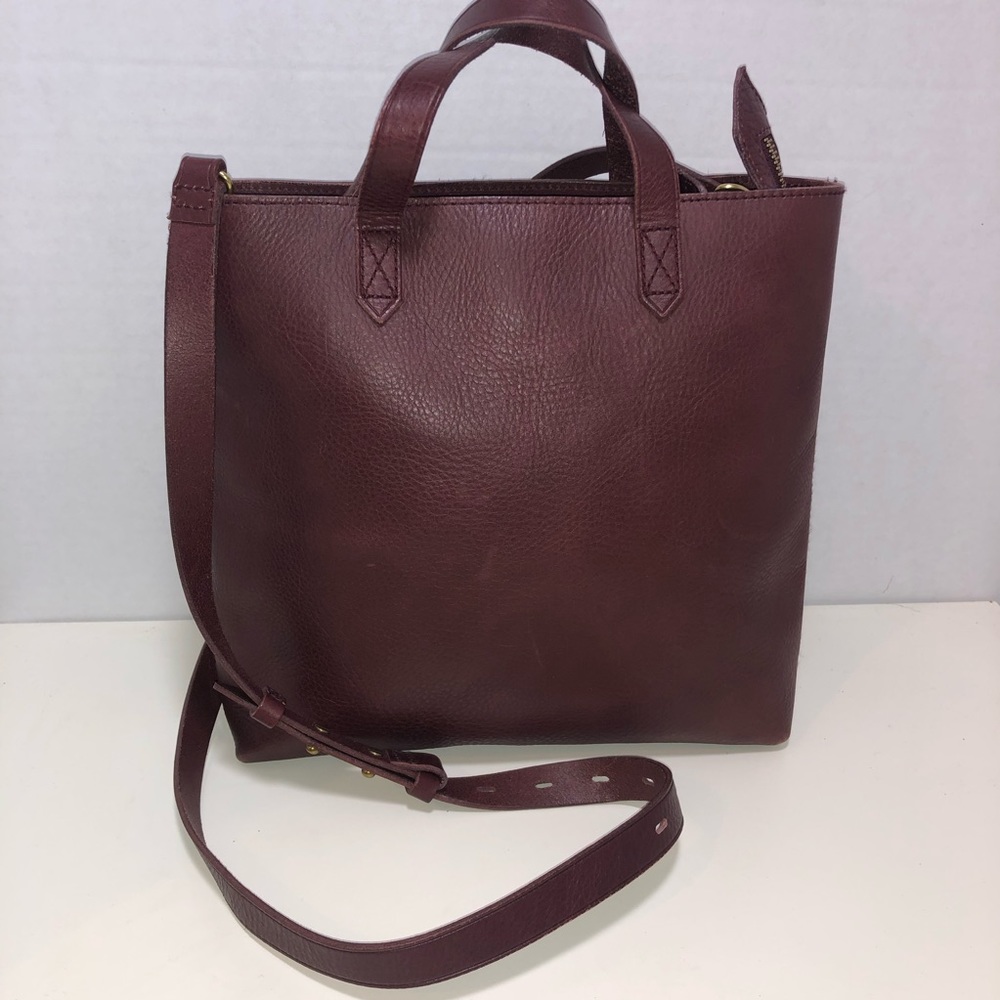 Madewell The Zip Top Transport Crossbody Burgundy Leather